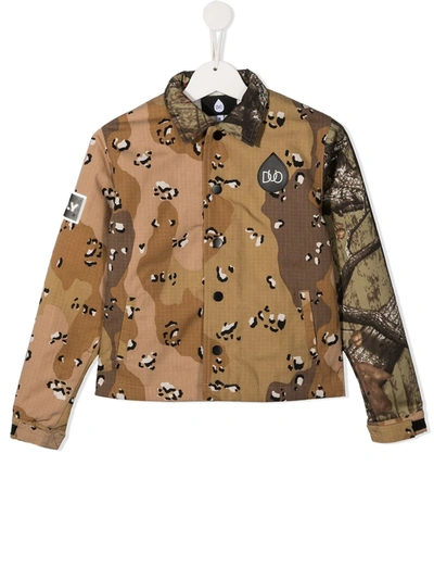 Duoltd Kids' Desert Camouflage Jacket In Brown