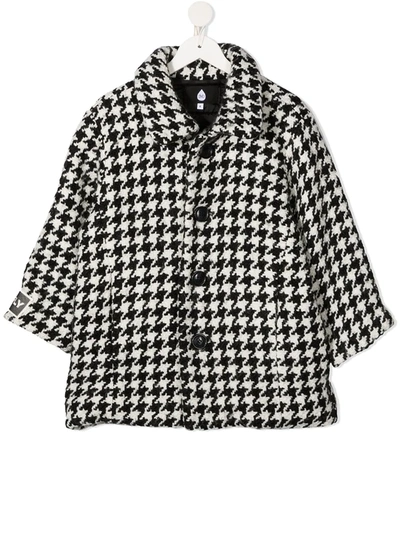 Duoltd Kids' Houndstooth Single-breasted Coat In Black