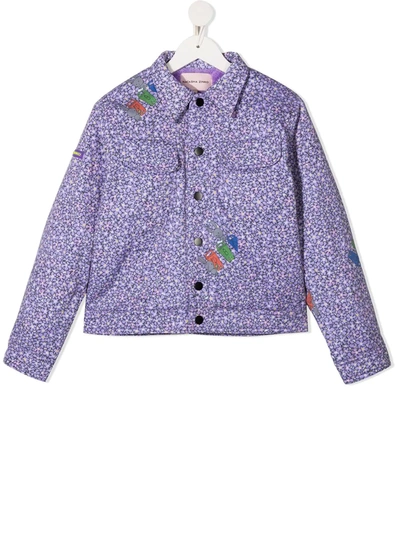 Natasha Zinko Kids' Floral Cartoon Jacket In Purple