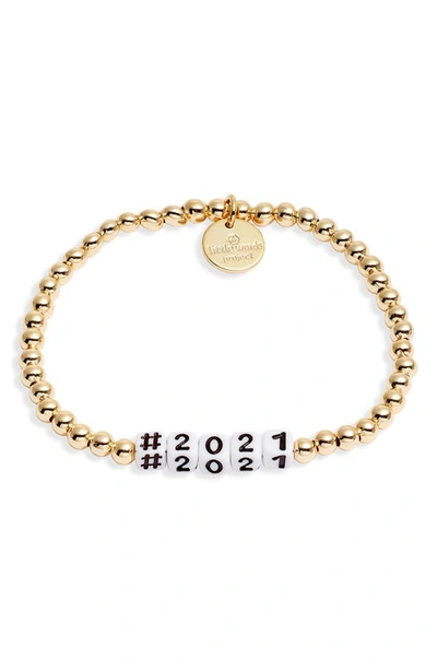 Little Words Project 2021 Stretch Bracelet In Gold/ White