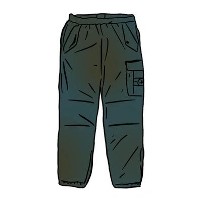 Pre-owned Supreme  Stone Island Painted Camo Nylon Cargo Pant Dark Teal