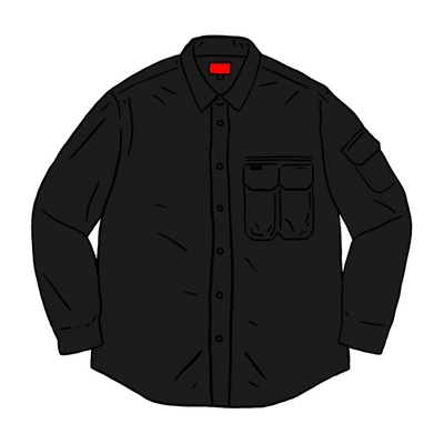 Pre-owned Supreme  Twill Multi Pocket Shirt Black