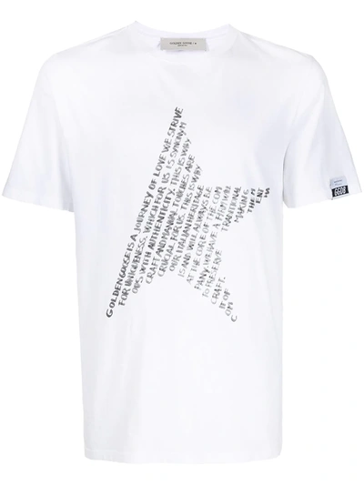 Golden Goose Text Star-print T-shirt In White,black