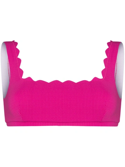 Marysia Palm Springs Scalloped-edge Bikini Top In Pink