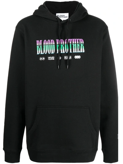 Blood Brother Graphic-print Cotton Hoodie In Black