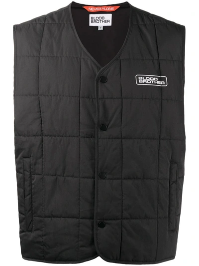 Blood Brother Warren Quilted Gilet In Black