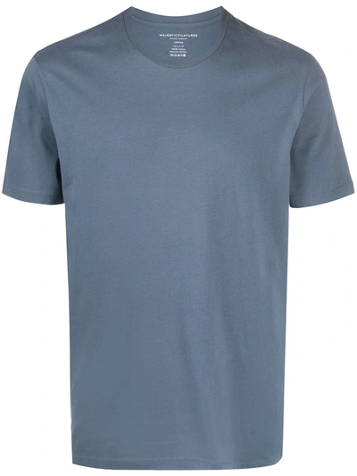 Majestic Basic Cotton T-shirt In Blue