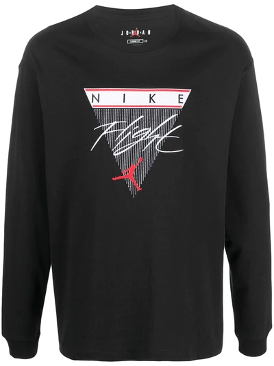 Jordan Flight Logo Long-sleeved T-shirt In Black