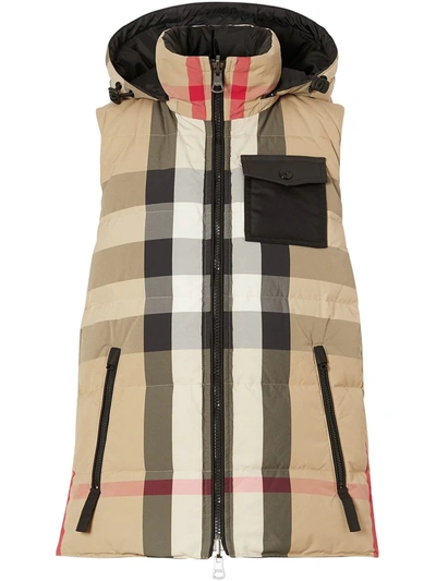 Burberry Reversible Recycled Nylon Re:down® Puffer Gilet In Neutrals