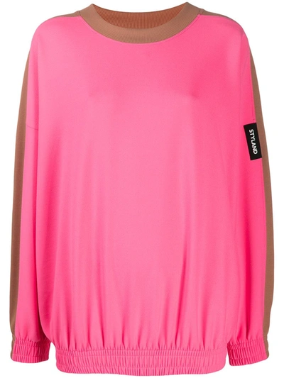 Styland Colour-block Sweatshirt In Pink