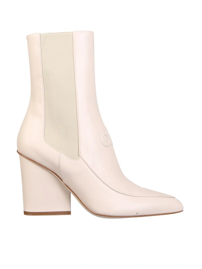 Ferragamo Marineo White Leather Ankle Boots