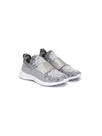 Apl Athletic Propulsion Labs Kids' Mélange-effect Slip-on Sneakers In Grey