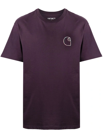 Carhartt Commission Logo T-shirt In Purple
