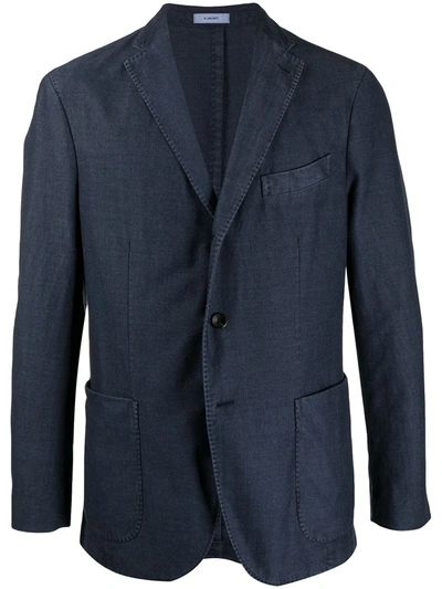 Boglioli Single-breasted Twill Blazer In Blue