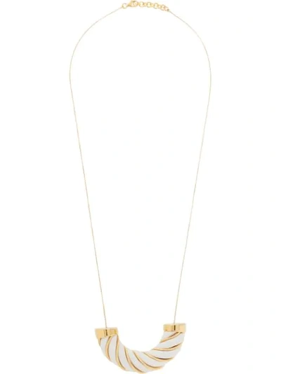 Bottega Veneta Twisted Tubular Detail Necklace In Gold