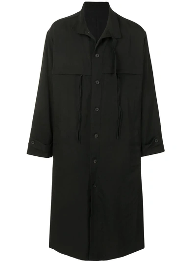 Yohji Yamamoto Single-breasted Maxi Coat In Black
