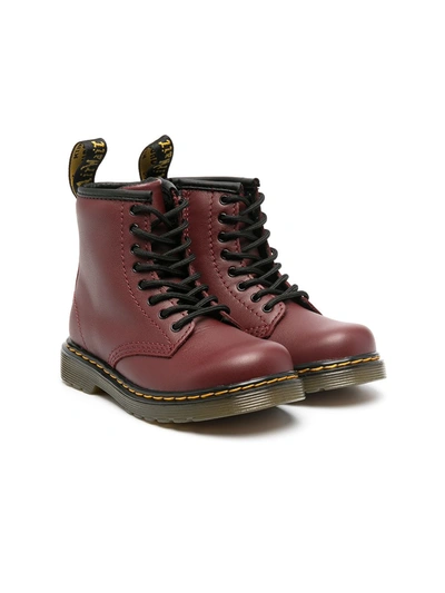Dr. Martens' Teen Classic Lace-up Boots In Red