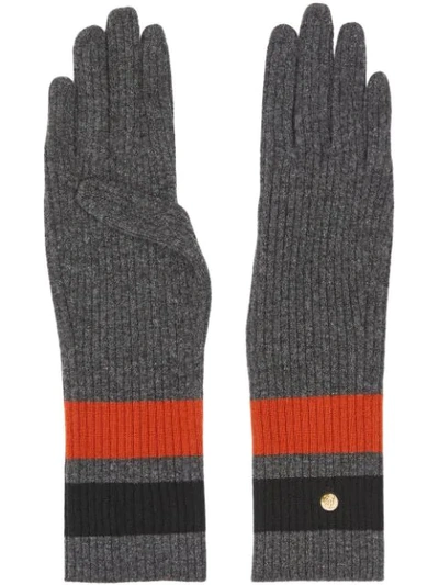 Burberry Monogram Motif Merino Wool & Cashmere Gloves In Dark Grey