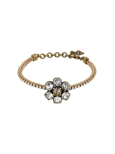 Gucci Crystal Double G Bracelet In Undefined
