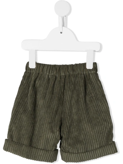 La Stupenderia Babies' Corduroy Slip-on Shorts In Green