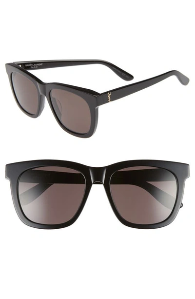Saint Laurent 55mm Sunglasses In Black/ Gold