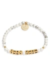 Little Words Project They/them Stretch Bracelet In White Howlite/ Gold