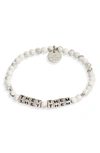 Little Words Project They/them Stretch Bracelet In White Howlite/ Silver