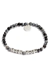 Little Words Project They/them Stretch Bracelet In Stone Snowflake/ Silver