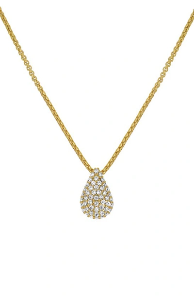 Dean Davidson Pave Teardrop Pendant Necklace In White Topaz/gold