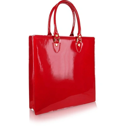 L.a.p.a. Handbags Ruby Red Patent Leather Tote Bag In Rouge