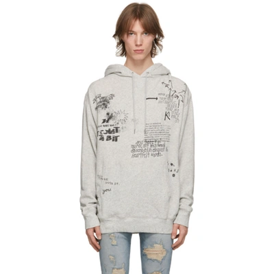 R13 Grey Doodle Hoodie In Hgrey