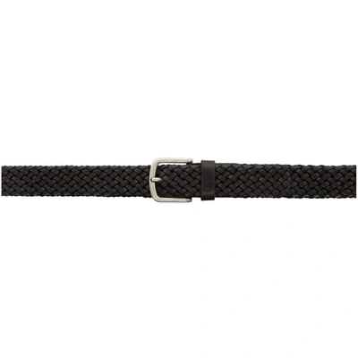 Hugo Boss Black Woven Sash Belt In 001 Black
