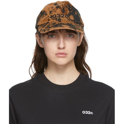 032c Black & Brown Die Tödliche Doris Edition Bleached Logo Cap In Blk Bleach