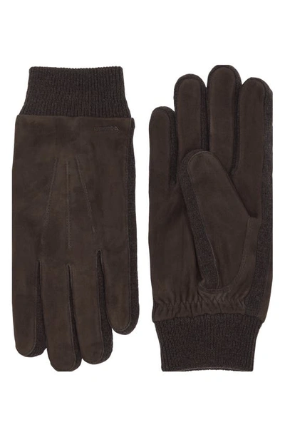 Hestra Geoffrey Leather Gloves In Espresso