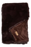 Unhide The Marshmallow 2.0 Medium Faux Fur Throw Blanket In Chocolate Calf