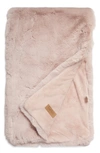 Unhide The Marshmallow 2.0 Medium Faux Fur Throw Blanket In Rosy