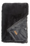 Unhide The Marshmallow 2.0 Medium Faux Fur Throw Blanket In Charcoal