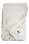 Unhide The Marshmallow 2.0 Medium Faux Fur Throw Blanket In Silver Fox