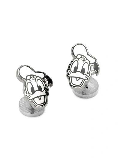 Cufflinks, Inc Disney Donald Duck Face Cufflinks In Silver