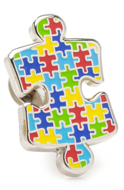 Cufflinks, Inc Autism Awareness Puzzle Piece Lapel Pin In Neutral