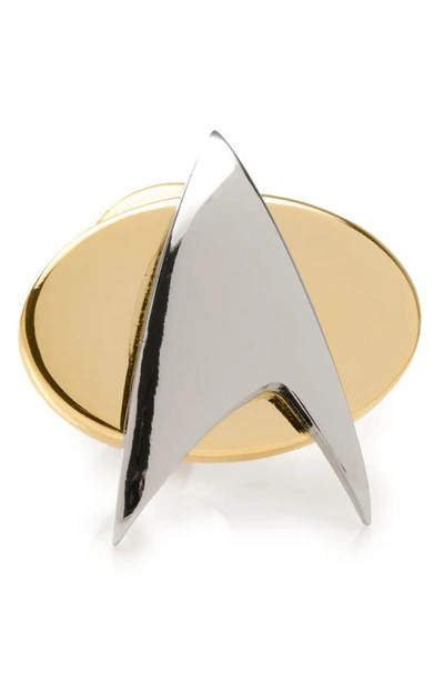 Cufflinks, Inc Star Trek Star Trek 2 Tone Delta Shield Lapel Pin In Gold