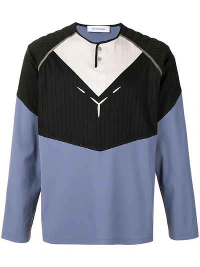 Kiko Kostadinov Kenneth Colour-block Sweatshirt In Blue