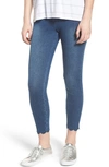 Lyssé Scallop Hem Denim Leggings In Mid Wash