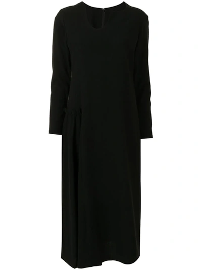 Yohji Yamamoto Irregular-collar Dress In Black