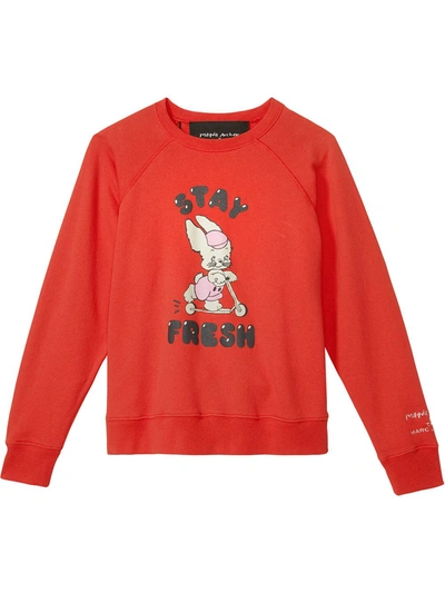 Marc Jacobs X Magda Archer Printed Cotton Sweatshirt In Red