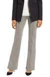 Lyssé Houndstooth Jacquard Flare Leggings In Olive Houndstooth