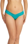 Hanky Panky Signature Lace Low Rise Thong In Vibrant Turquoise Green