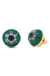 Kate Spade Motif Dome Stud Earrings In Green Multi