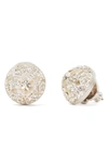 Kate Spade Motif Dome Stud Earrings In Clear/ Silver