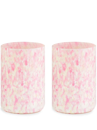 Stories Of Italy Macchia Mouth-blown Glass Tumblers Set Of Two In Neutrals